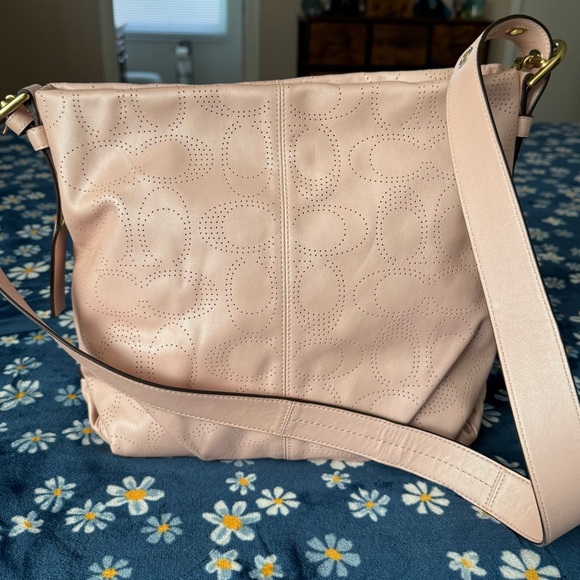 COACH Perforated Leather Hobo Bag - Picture 1 of 8